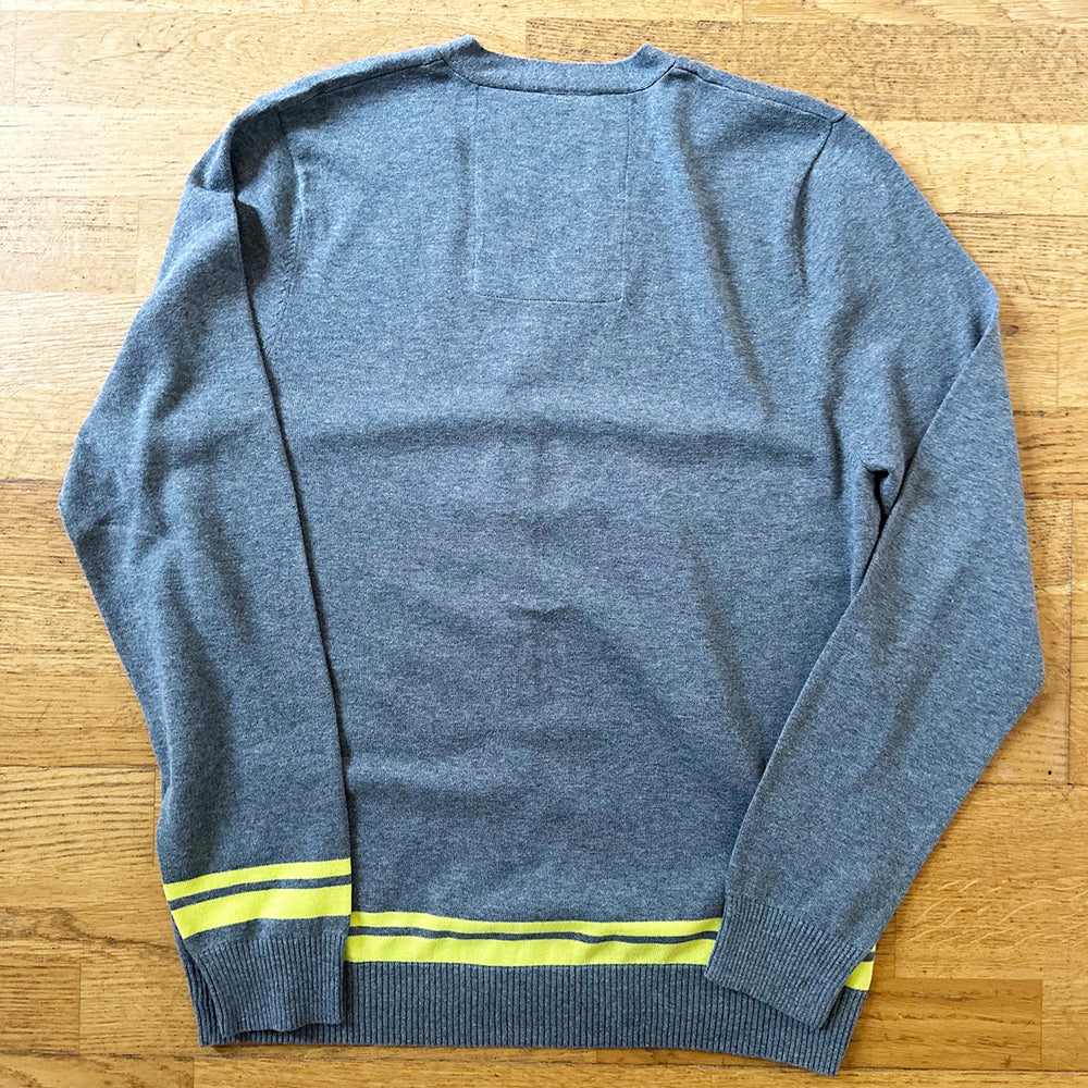 Bunker Logo Cotton Cardigan - Grey/Yellow - Small (Sample) - Image 2