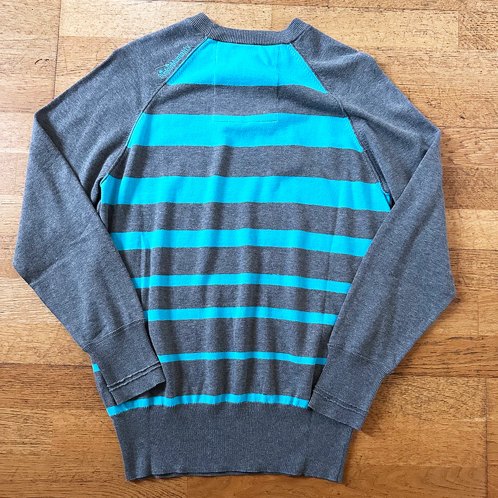 Cotton Crew Jumper with Stripe on Back - Grey - XS & S (Sample) - Image 2