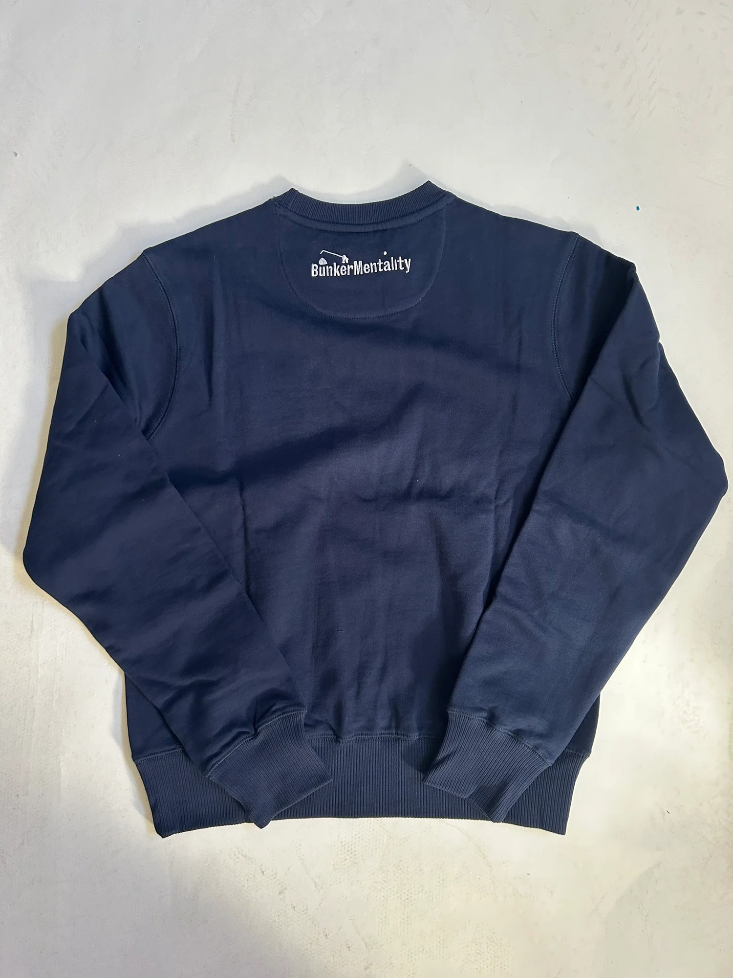 Cotton Sweat with Applique Embroidery Small Fit- Navy - Small (sample) - Image 3