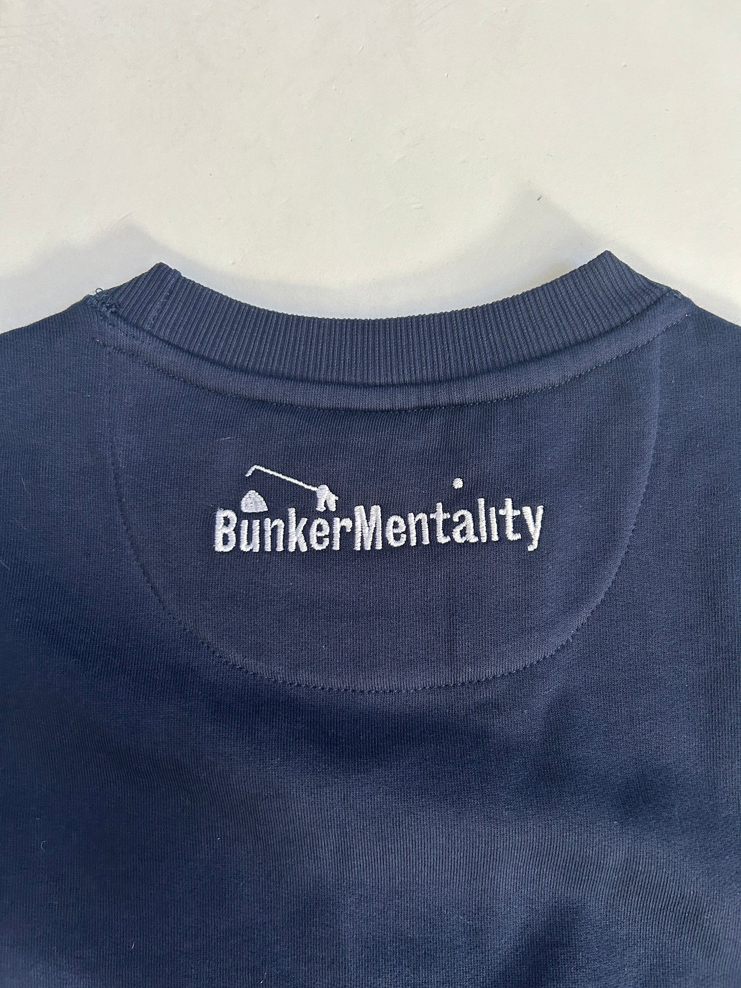 Cotton Sweat with Applique Embroidery Small Fit- Navy - Small (sample) - Image 4