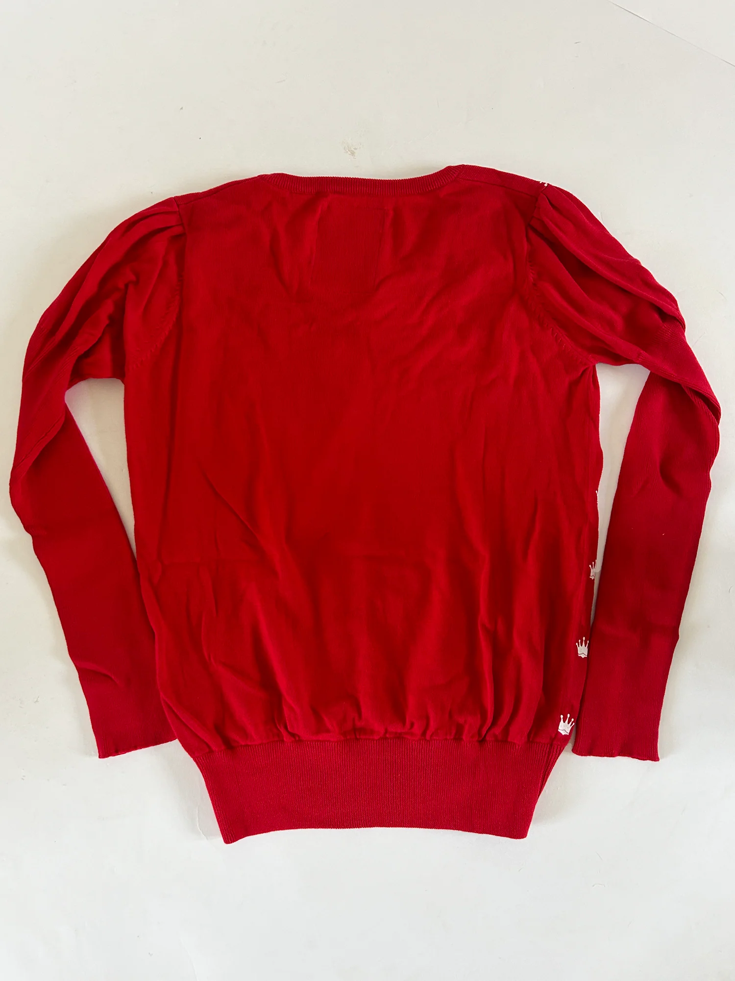 Crown V Neck Womens Sweater - Red (sample) - Image 2