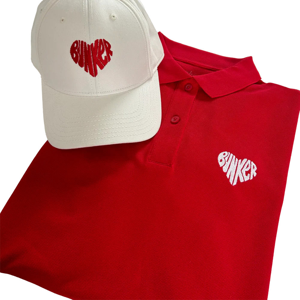 Bunker Woman Embroidered Heart Polo Dress Red - Image 4