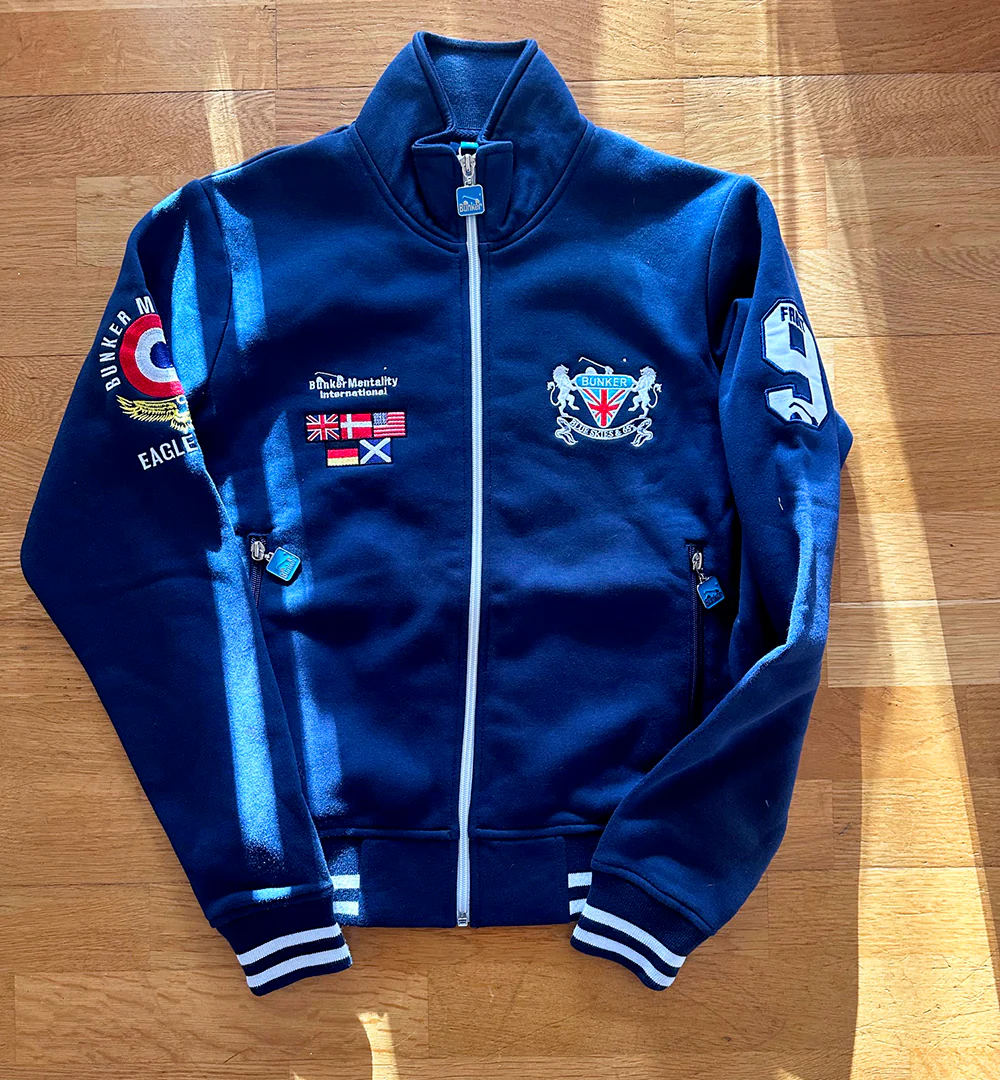 Full Zip Sweat Bunker Embroidery - Navy - XS - (Sample)
