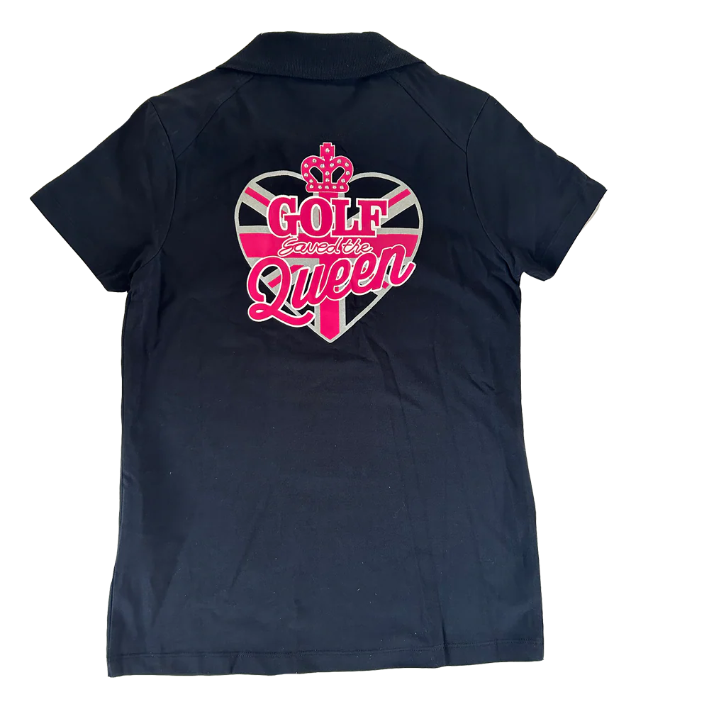 Golf Saved The Queen Polo - Black (sample) - Image 2