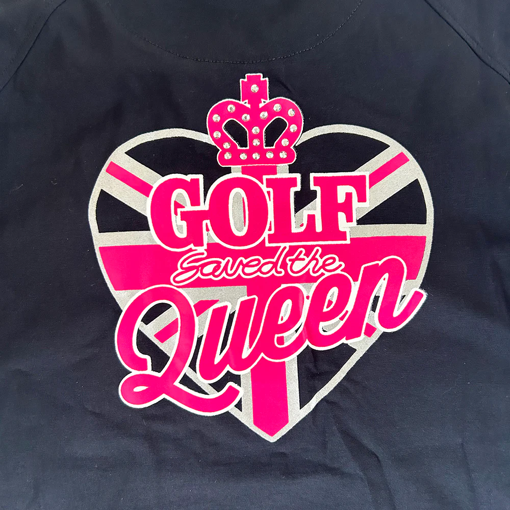 Golf Saved The Queen Polo - Black (sample) - Image 3