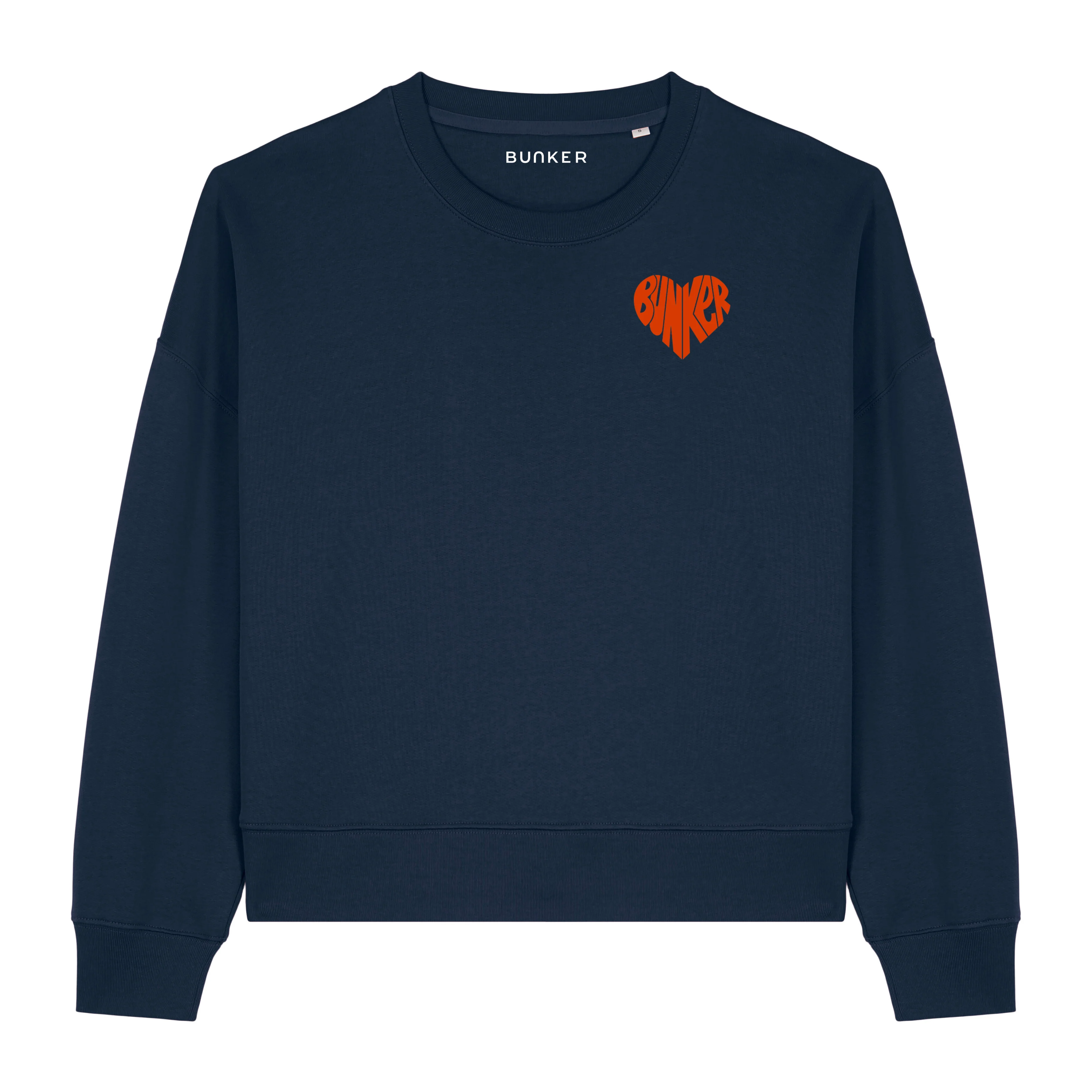 Heart Boxy Sweatshirt Navy - In Stock