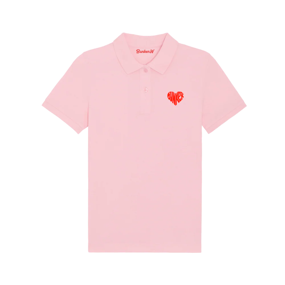 Heart Polo Shirt Pink