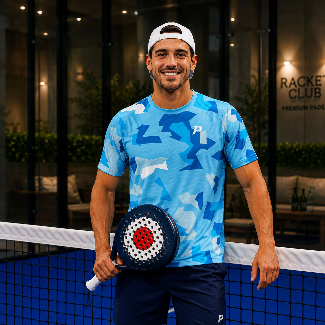 Padel Camo Tech Tee – Ice Blue - Image 6