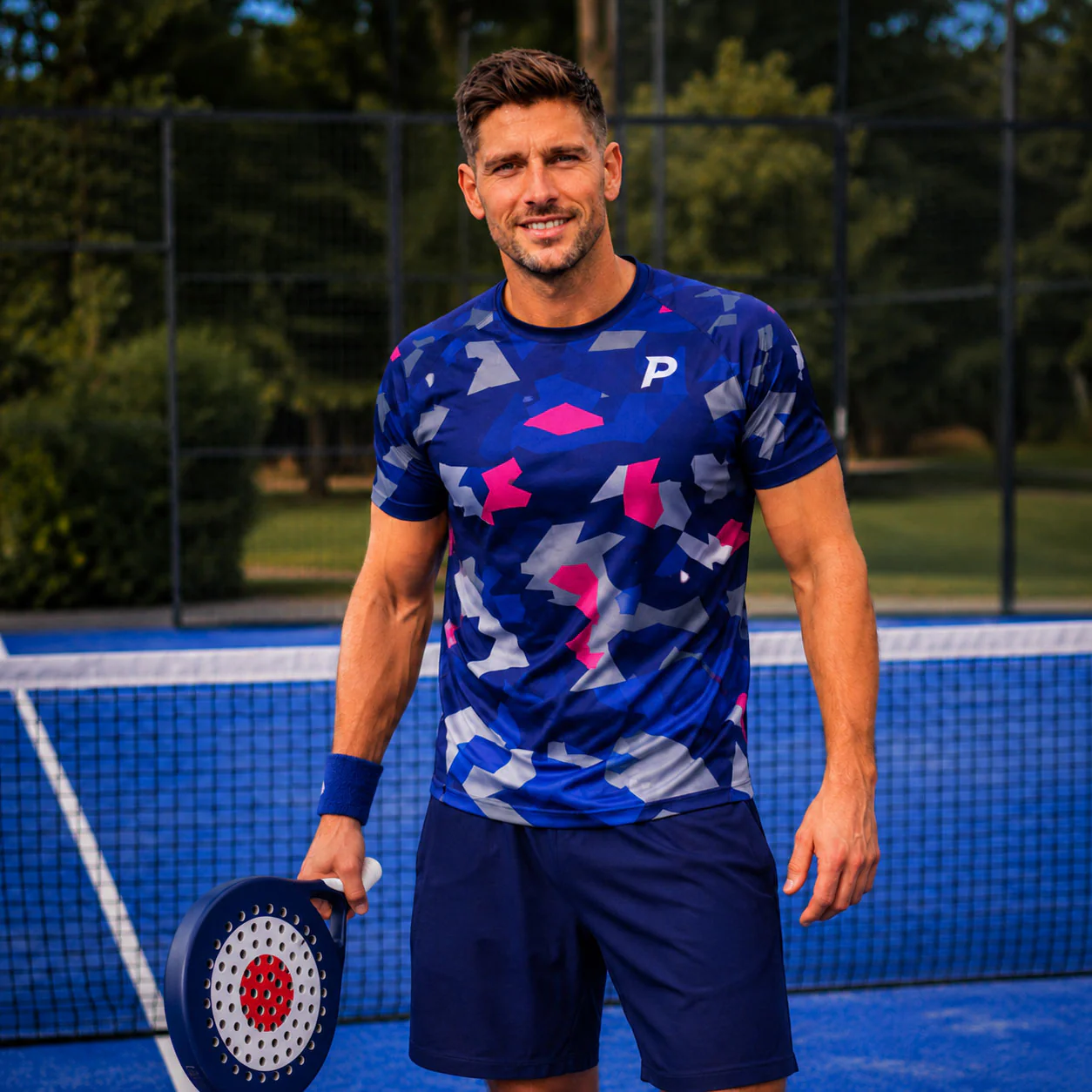 Padel Camo Tech Tee – Navy - Image 6