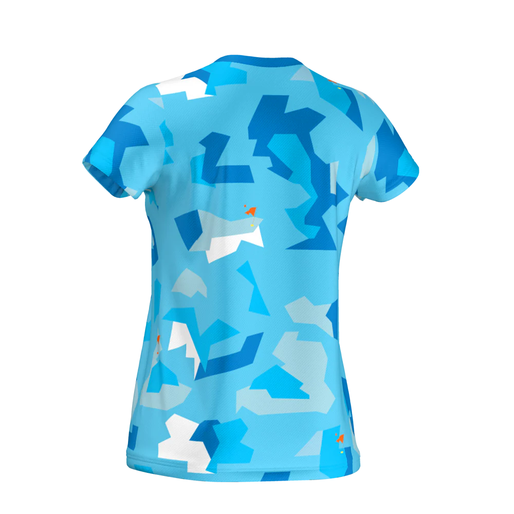Padel Camo Womens Tech Tee – Ice Blue - Image 3