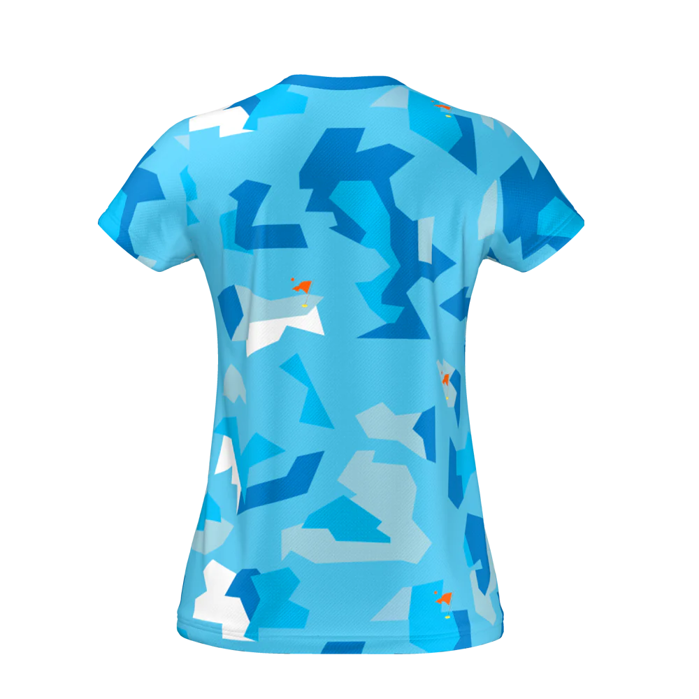 Padel Camo Womens Tech Tee – Ice Blue - Image 4