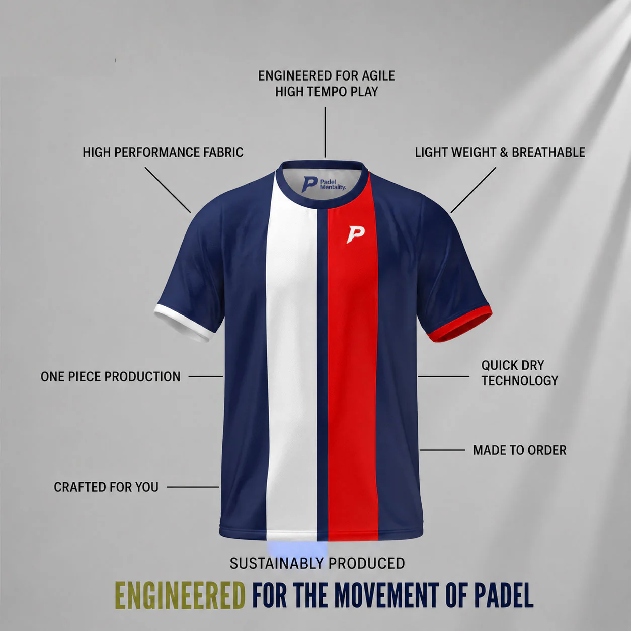 Padel Dart Tech Tee – Navy - Image 3