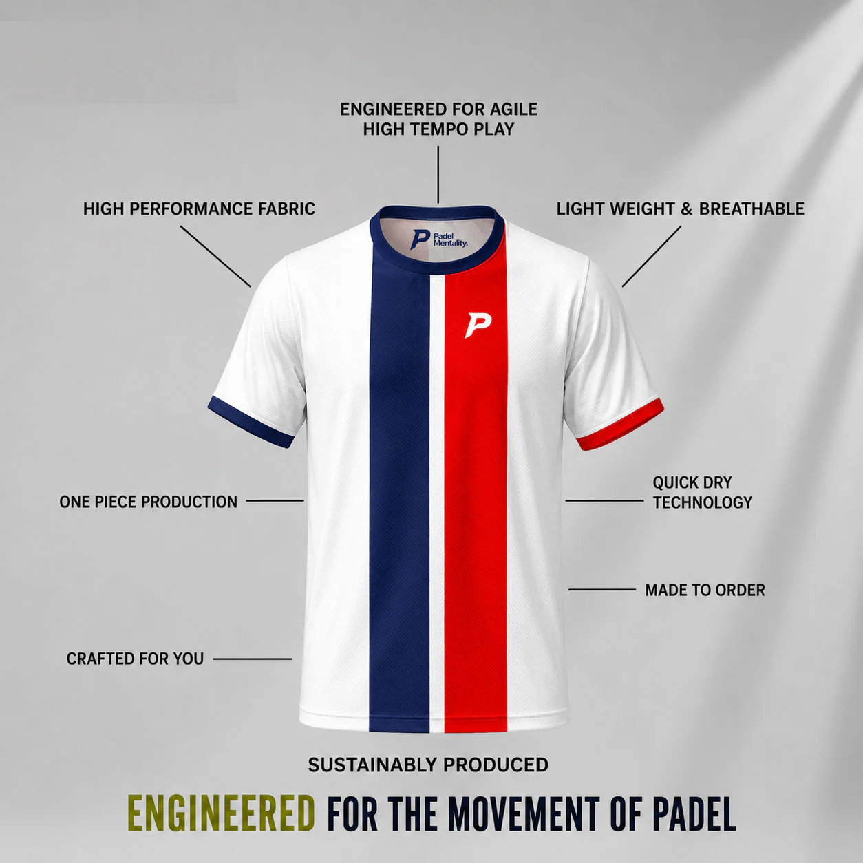 Padel Dart Tech Tee – White - Image 3