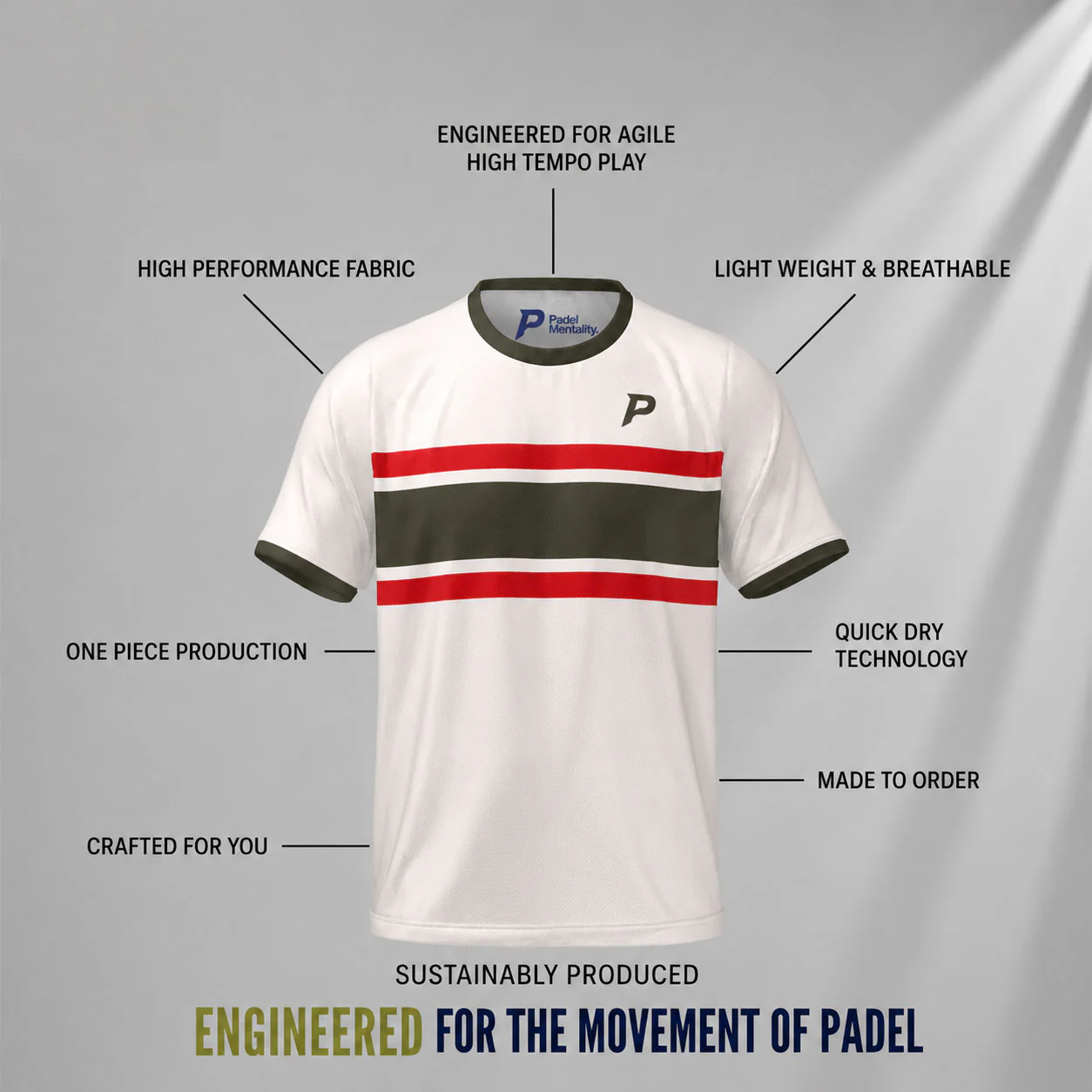 Padel Dash Tech Tee – Off White - Image 3