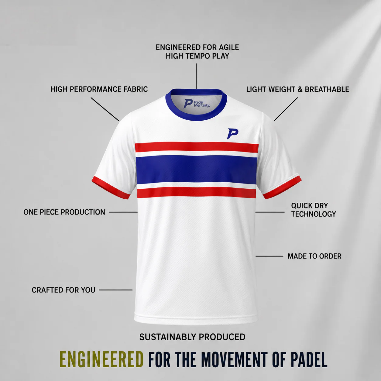 Padel Dash Tech Tee – White - Image 3