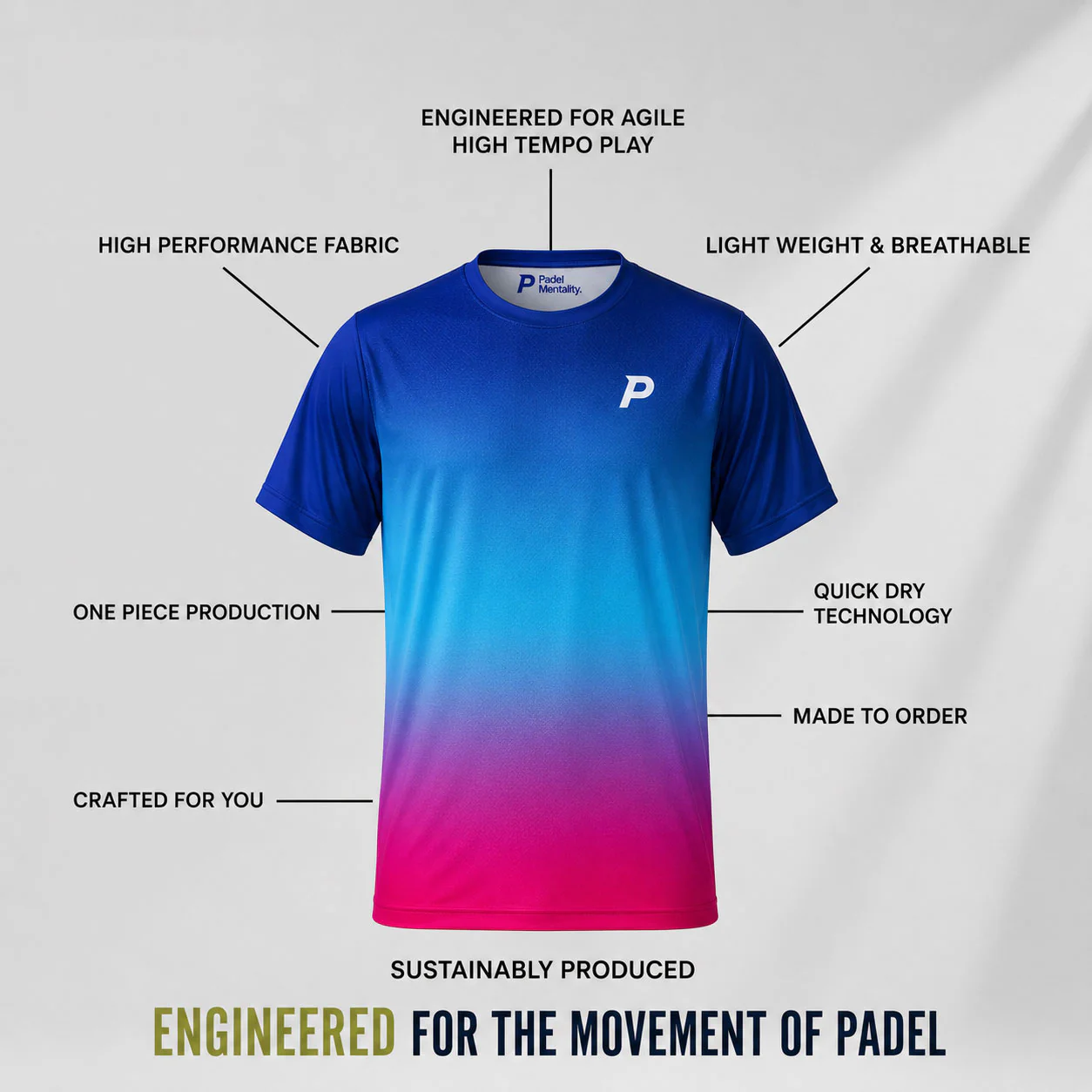 Padel Faze Tech Tee – Blue - Image 3