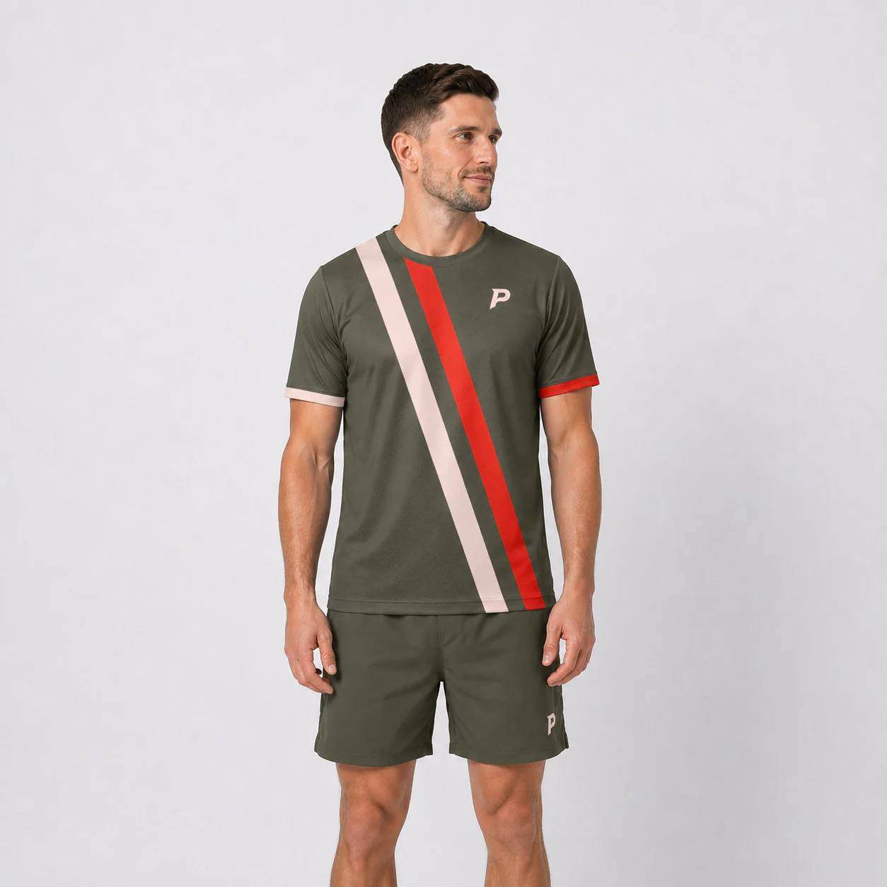Padel Glide Tech Tee – Khaki - Image 4