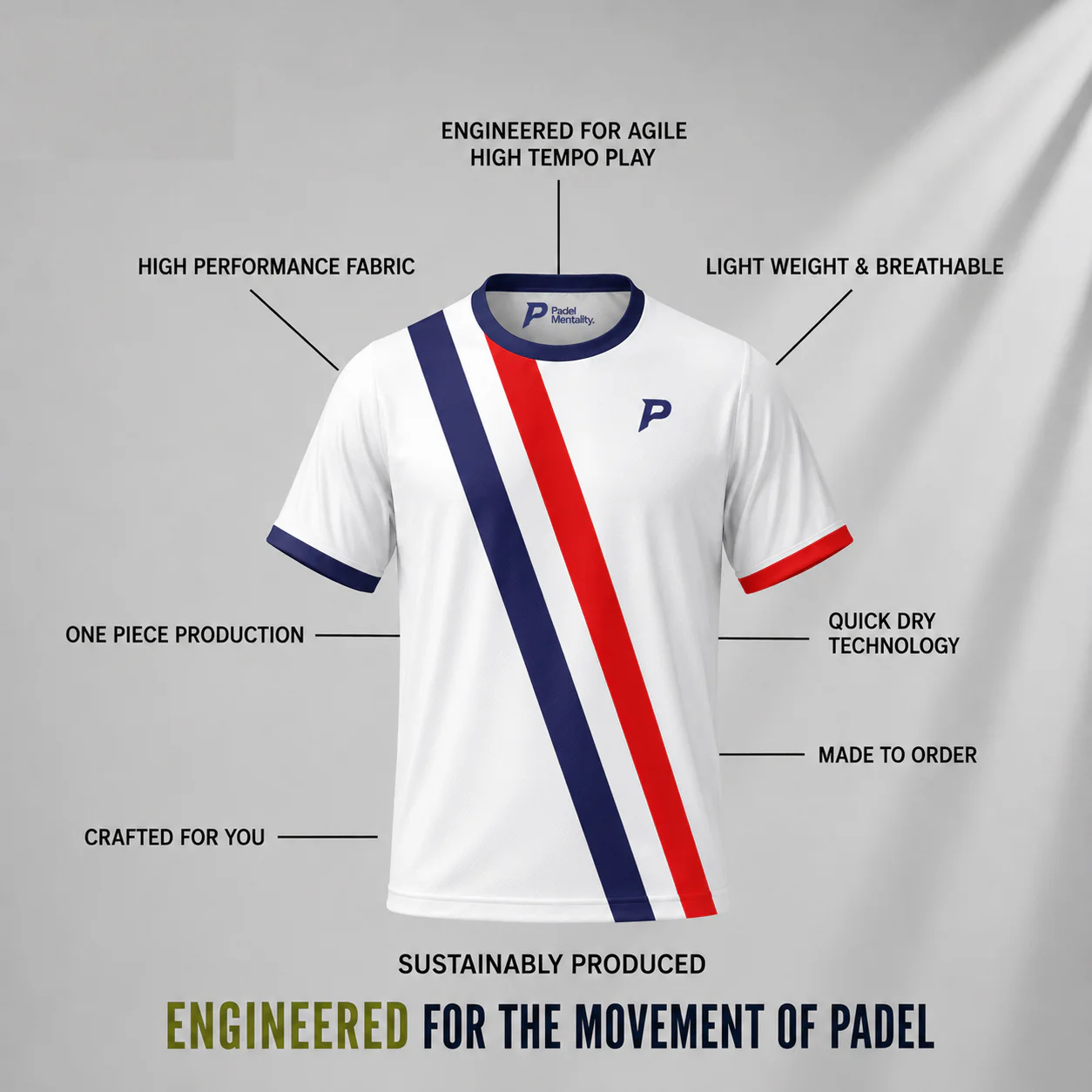 Padel Glide Tech Tee – White - Image 3