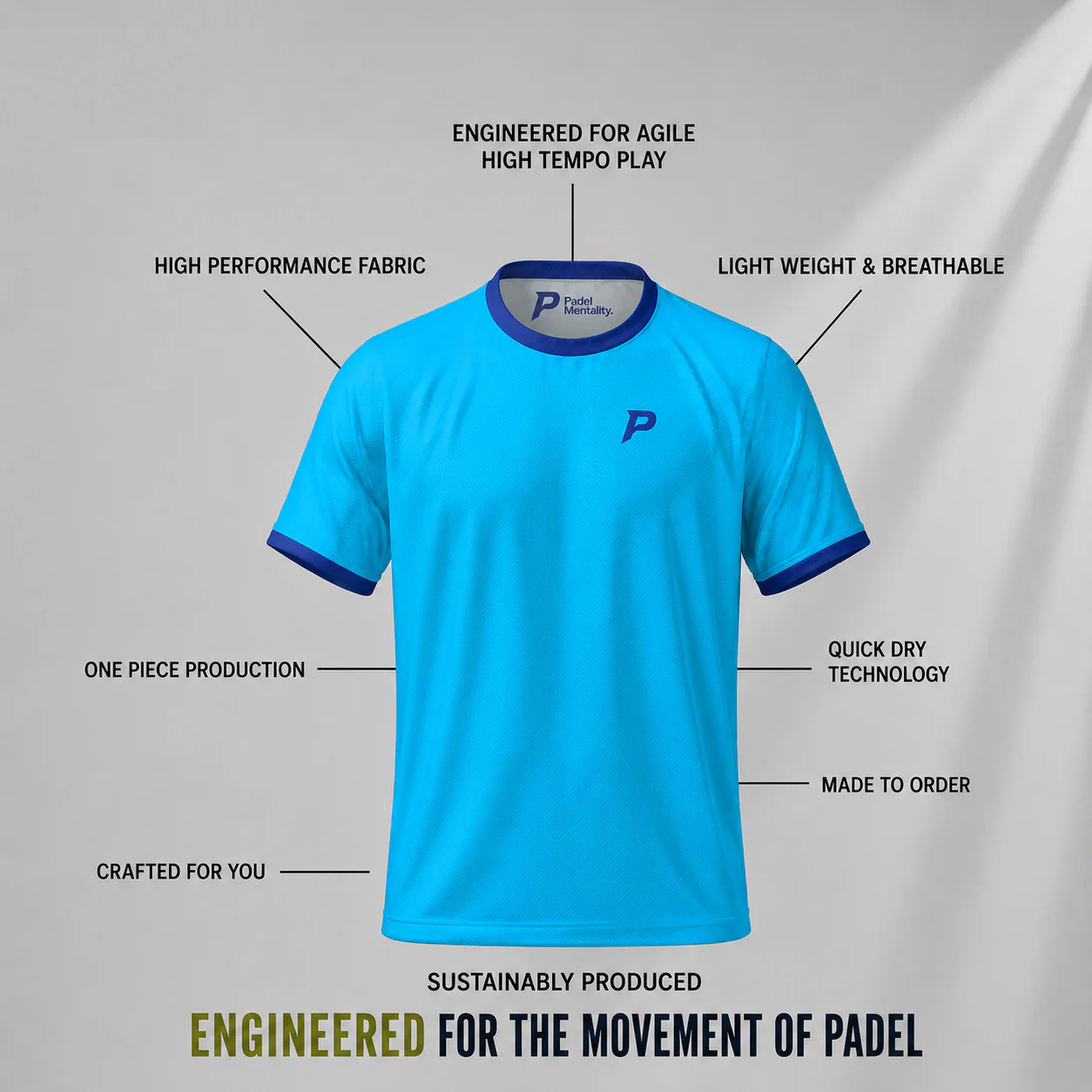 Padel Players Tech Tee – Aqua - Image 3