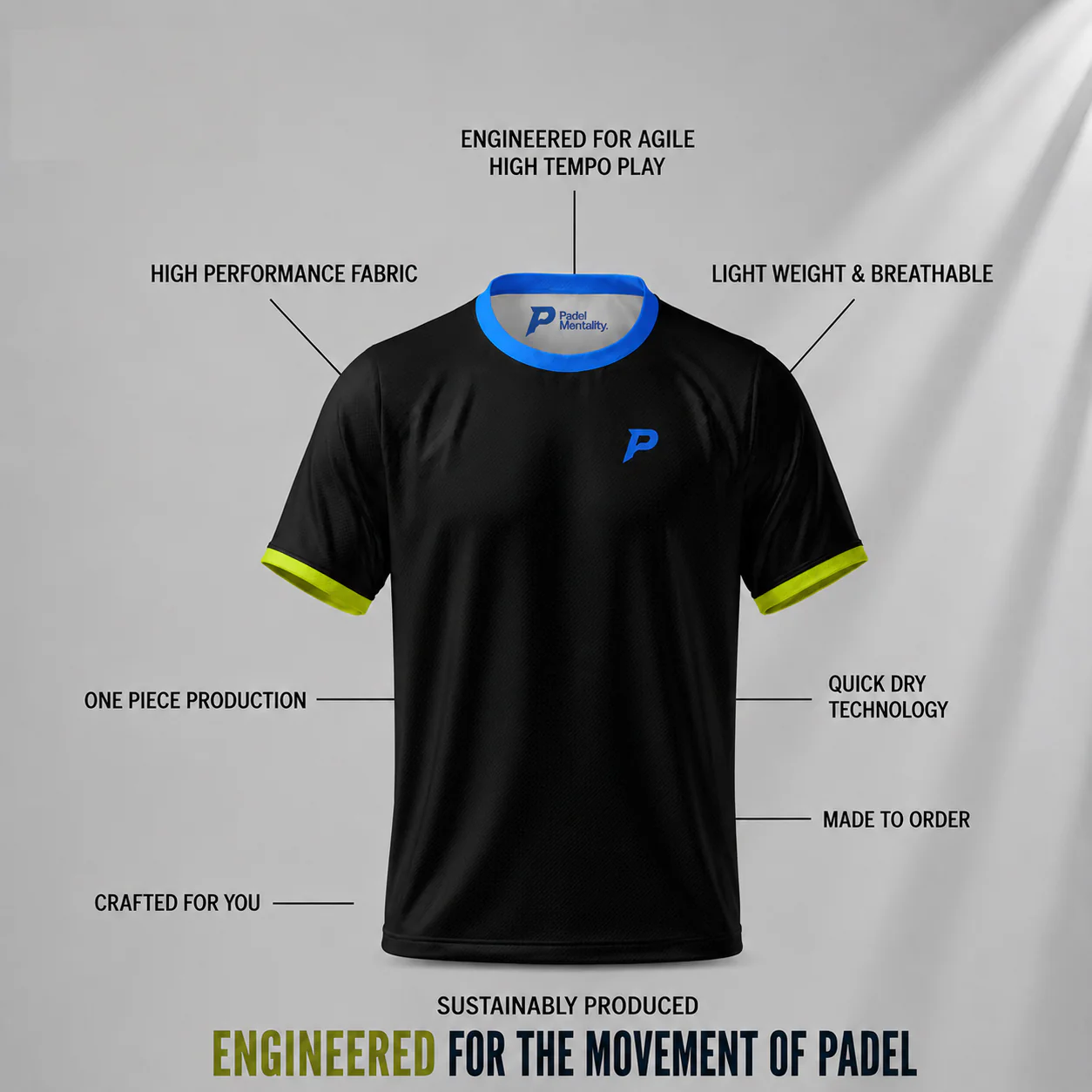 Padel Players Tech Tee – Black - Image 5