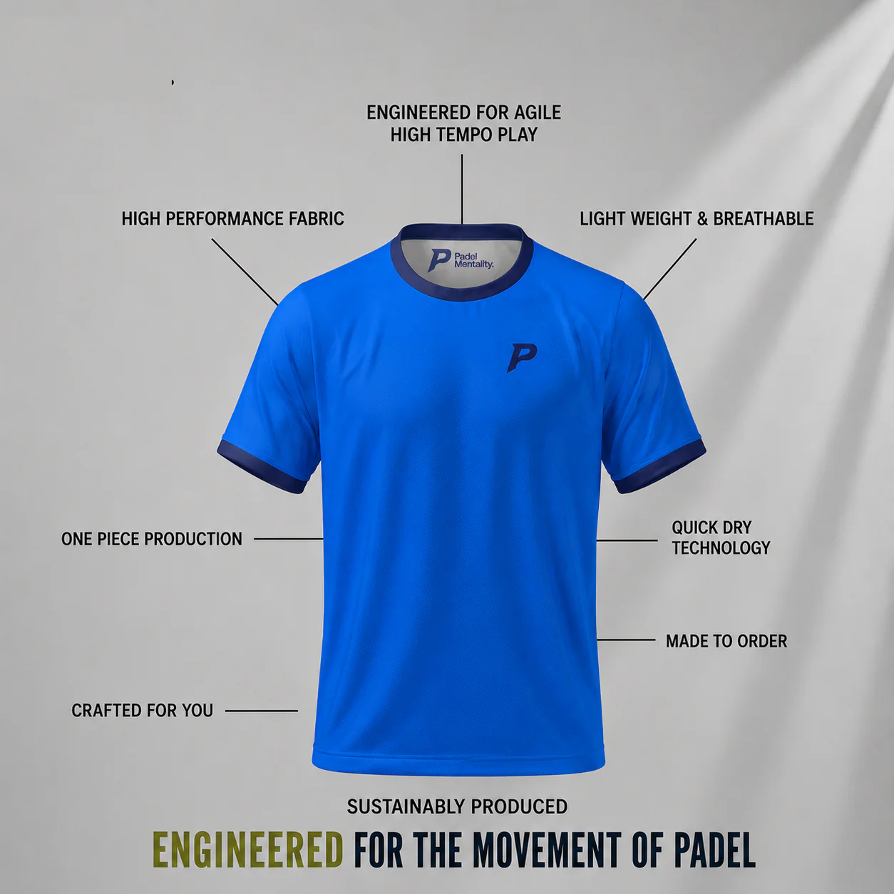 Padel Players Tech Tee – Blue - Image 4