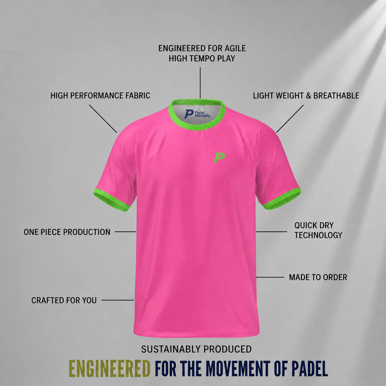 Padel Players Tech Tee – Bubblegum Pink - Image 3