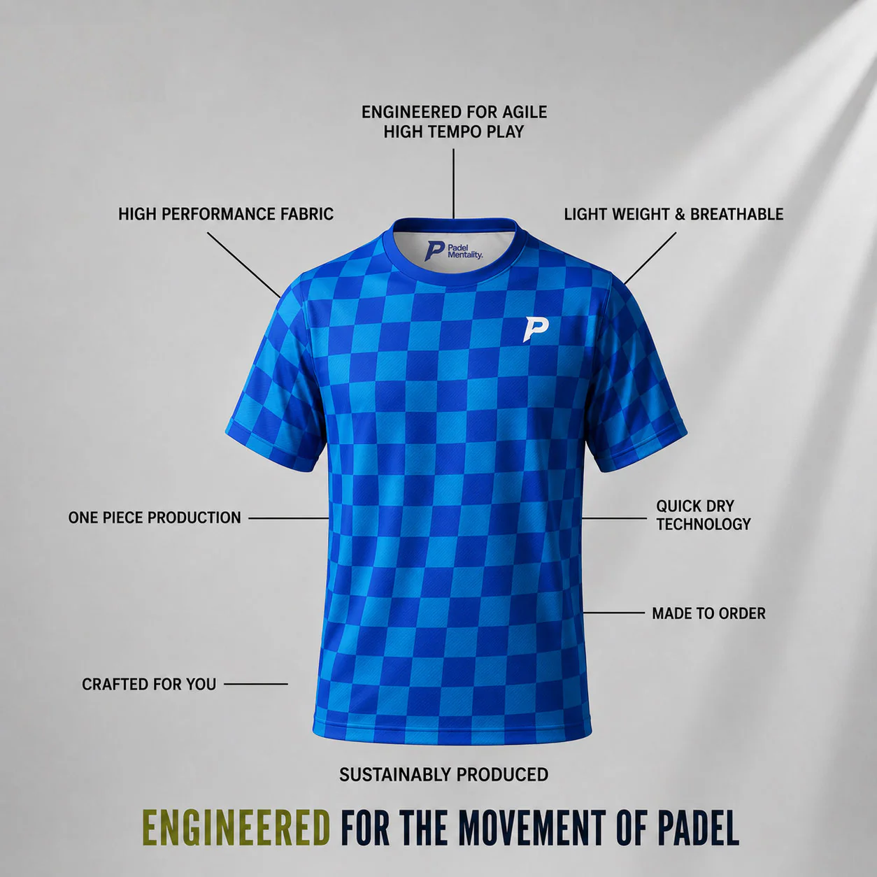 Padel Ripple Tech Tee – Blue - Image 3