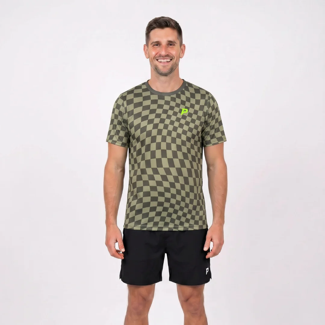 Padel Ripple Tech Tee – Khaki - Image 4