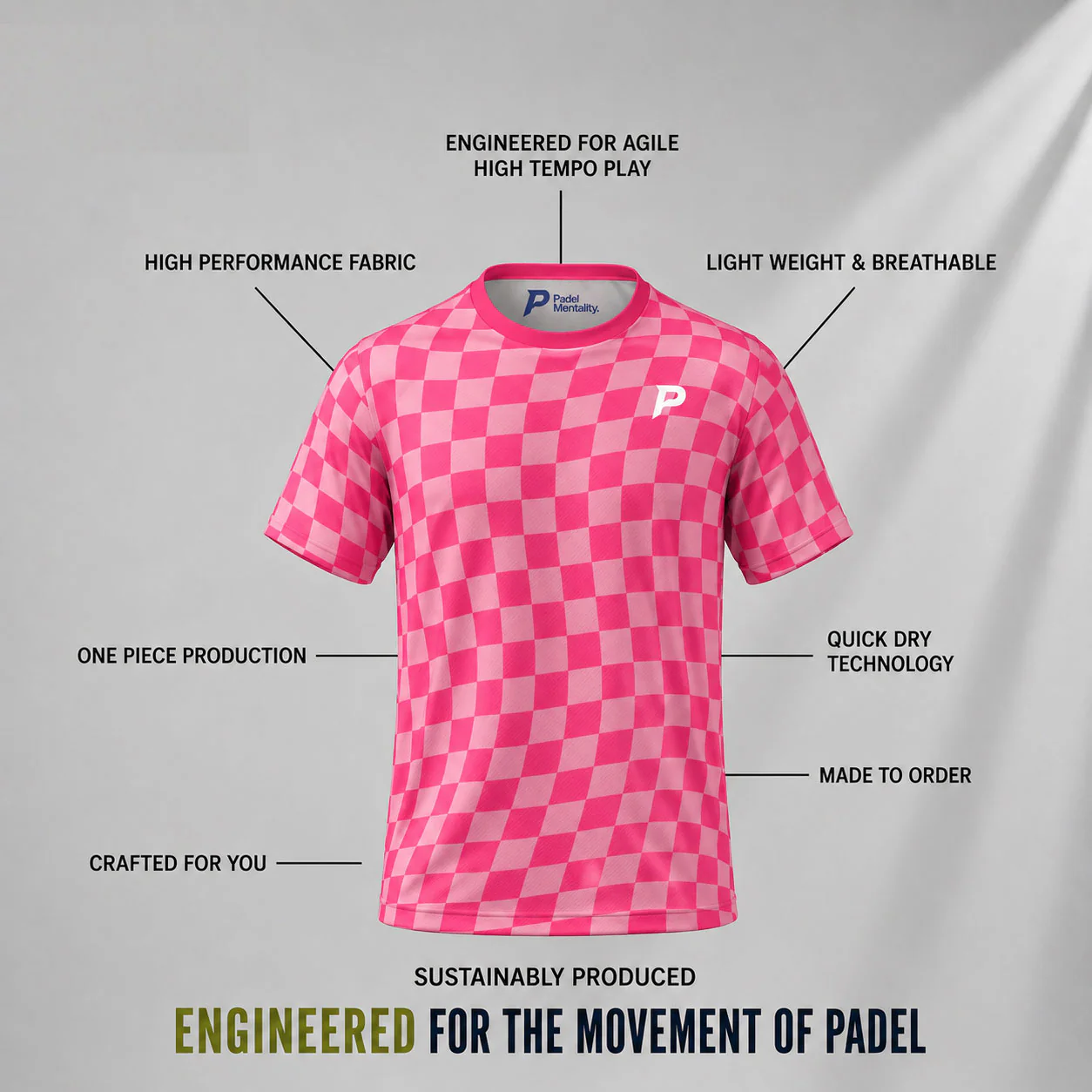 Padel Ripple Tech Tee – Pink - Image 3