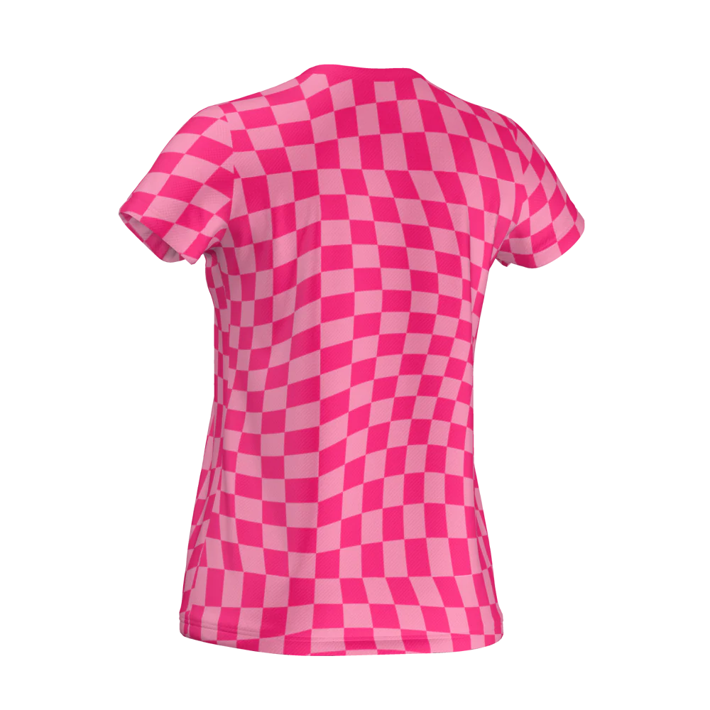 Padel Ripple Womens Tech Tee – Pink - Image 3