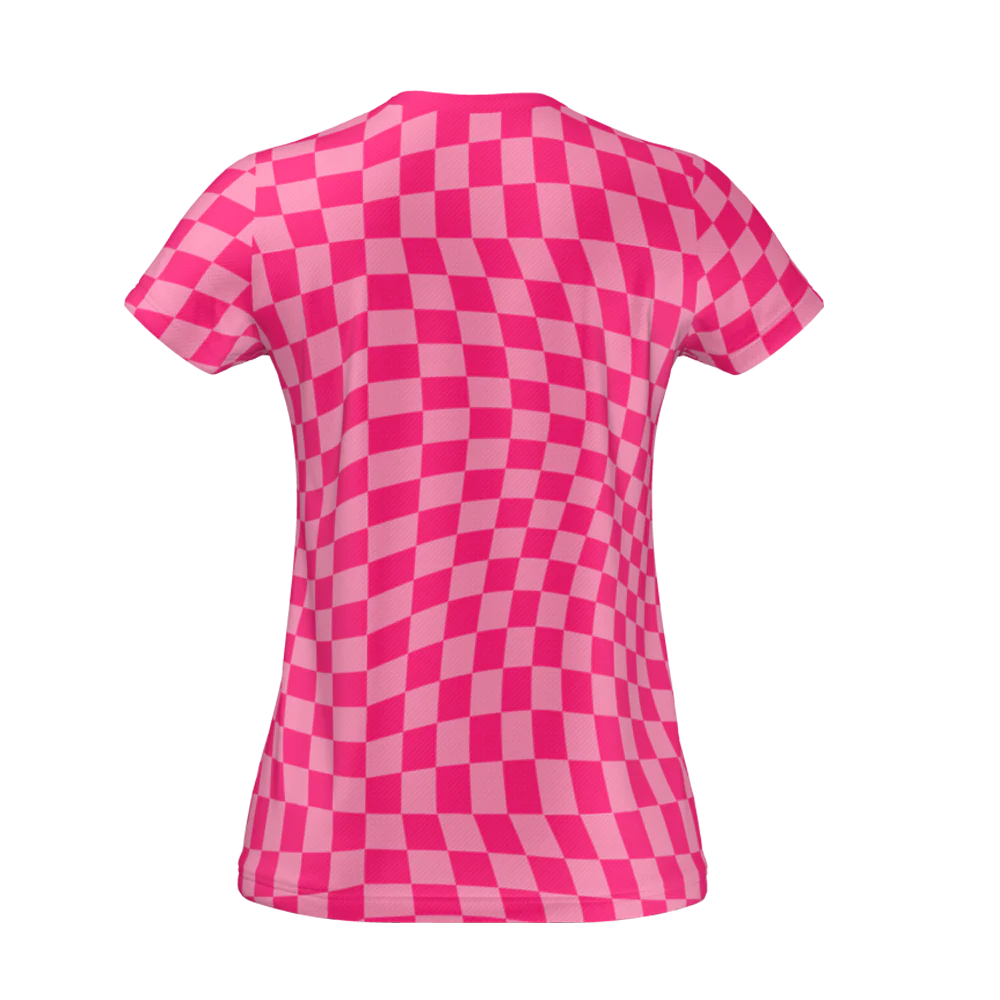 Padel Ripple Womens Tech Tee – Pink - Image 4