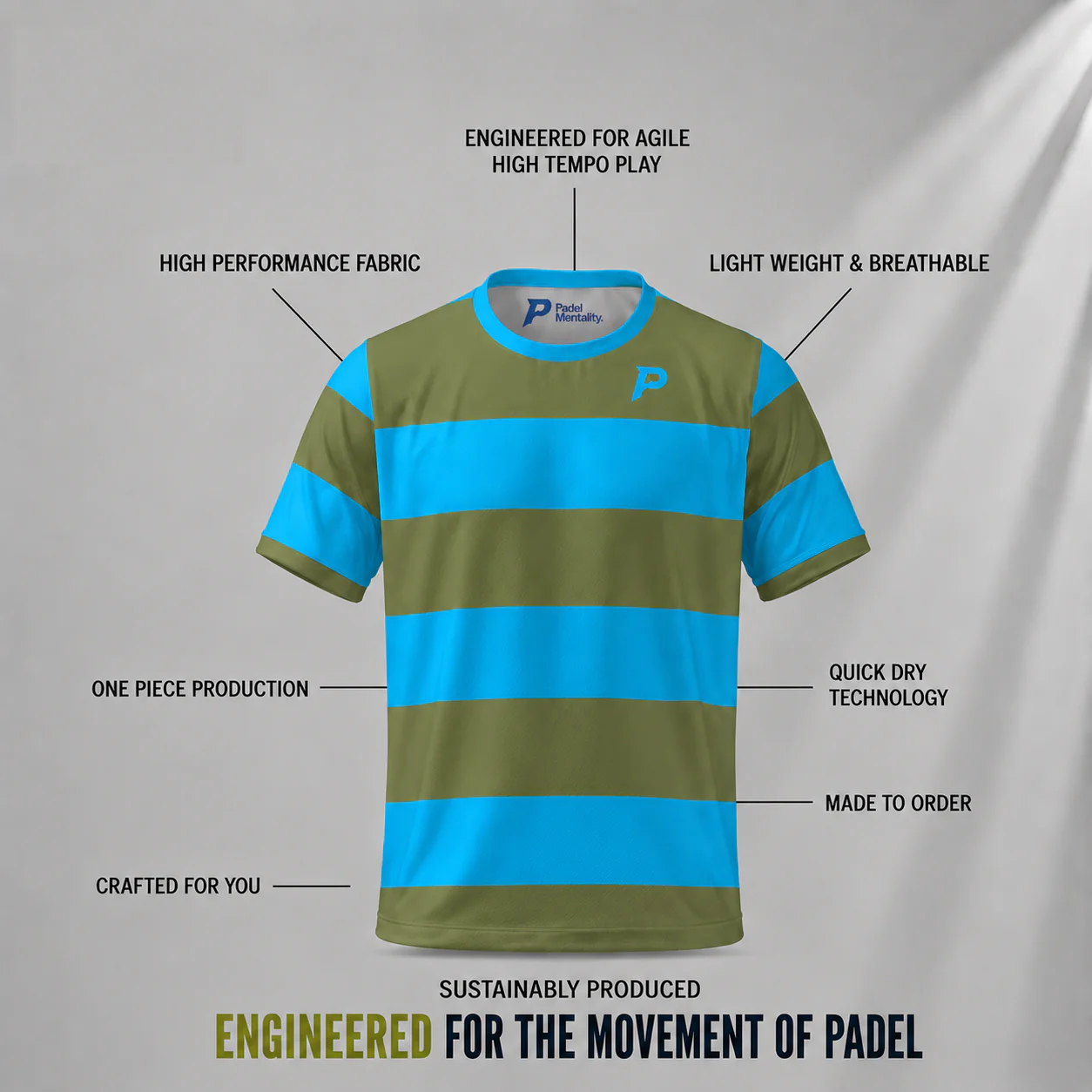 Padel Rove Tech Tee – Khaki - Image 3
