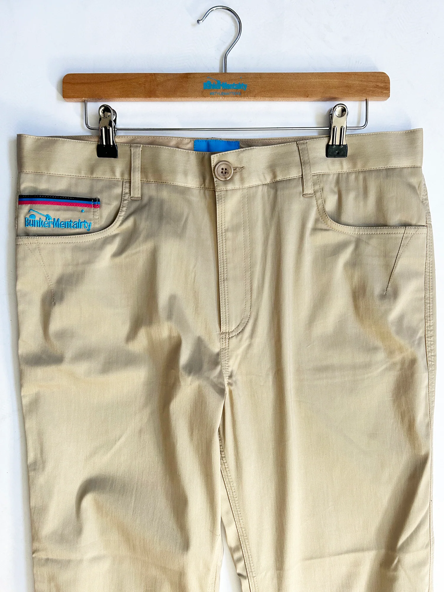Stone Cotton Elastane Trouser - Stone - 34 / 32 (Sample) - Image 2